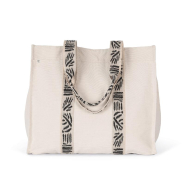 Grand sac shopping recyclé à soufflet - Kimood - 67% coton recyclé - Poche zippée - Réf: KINS114_2