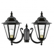 Luminaire pour mât 2 bras - Elite 6 IP43 E27 2x70W noir - DOPO_2