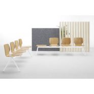 Poutre en acier avec sièges en bois courbé et options de rembourrage