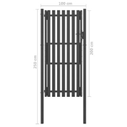Vidaxl portail de clôture de jardin acier 1x2,5 m anthracite 146332_2