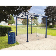 Abri fumeurs Voûte Large - Réf : 529520.Gpro - Profondeur 3m - Structure en acier et aluminium_2