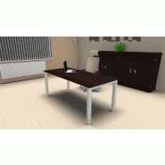 Bureau individuel Tempo réglable en hauteur. - 160, Blanc, Wenge_0
