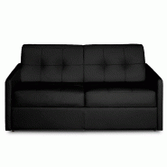 Canapé lit CUBE - Convertible express 140x197 cm - Matelas 16 cm mousse polyuréthane - Revêtement noir_2