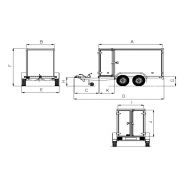 Remorque frigorifique robuste avec formats disponibles de 300 x 150 x 150 cm