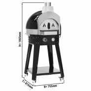 Four à pizza à gaz noir avec support - chambre Ø 600 mm | Ggm_2