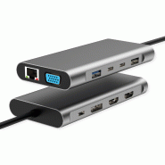 VALUE Station d'accueil USB type C, 2x HDMI (4K60 et 4K30), 1x DP 4K60, 1x VGA, 1x Gb Ethernet, 2x USB C, 2x USB A (3.2 Gen1 et USB 2.0, 1x type C PD_2