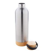 Thermos - bouteille isotherme double paroi en acier inoxydable avec couvercle et base en bambou - 500 ml_2