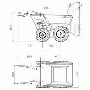 Mini Dumper thermique Delta-Competent Garden Dumper 250 kg - Honda GXV160 - 4x4_2