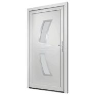 Vidaxl porte d'entrée blanc 108x208 cm pvc 3187930_2