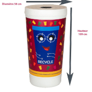 Gobelet géant ludique de collecte des gobelets en papier et plastique - CUPMAN - 210L - Marque KNAPZAK - Fabrication Européenne_2