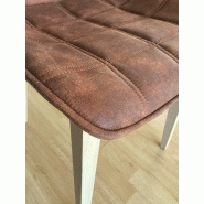 Lot de 2 chaises adele en chene massif naturel et tissu marron vieilli_2
