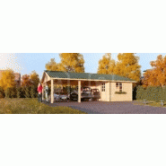 Abri voiture carport double+abri 600x750 cm / structure en bois / toiture à deux pans en bois / pour 2 voitures_2