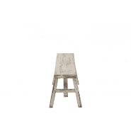 Banc rectangulaire BYZO - Bois blanc délavé - Style bohème - 120 cm x 45 cm x 25 cm_2