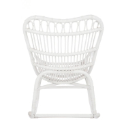 Chaise à bascule BYZA en rotin blanc - Design naturel et confortable - Dimensions L98 x H94 x P56 cm_2