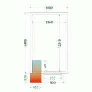 Chambre froide positive 6,12 m3 (1500 x 2400 x 2200 mm) avec monobloc de paroi_2