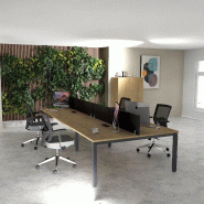 Bench 4 personnes Tempo - Mobel linea - Anthracite, 320, Chêne veiné_0