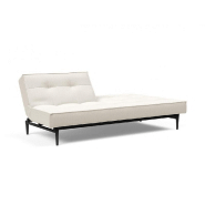 Innovation Living - Canapé-lit Splitback Styletto 115x210 cm - Pieds chêne noir - Tissu bouclé Off White_2