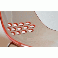 Lot de 2 chaises design JAM - piétement métal chromé - assise bicolore blanche et orange - fabrication italienne_2