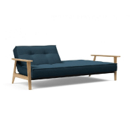 Canapé-lit design SPLITBACK FREJ - convertible 115x210 cm - accoudoirs en bois - tissu Argus Navy Blue - Innovation Living_2
