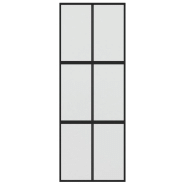 Vidaxl porte coulissante noir 76x205 cm verre trempé aluminium 155207_2