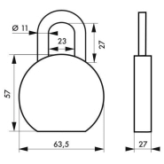 Cadenas à clé S900R 63,5 mm - acier cémenté, anse molybdène, haute sécurité chantier_2