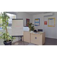 Constructions modulaires - Atemco - 118 m² avec bardage moderne orange et blanc_2