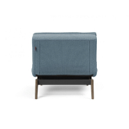 Fauteuil design convertible lit Dublexo Eik - 90x115 cm - Pieds chêne fumé - Tissu Soft Indigo_2