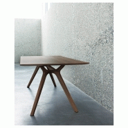 Table de réunion DR - fabricant Frezza - bois ou verre - structure en noyer massif_2