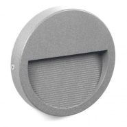 Applique murale encastrée slim ronde - IP65 - LED SMD 4W - 544 lumens - 3000K - fixation en saillie - gris - faisceau asymétrique_2