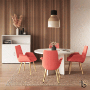 Table de réunion ronde TAK- Mobel Linea - Acacia clair_2