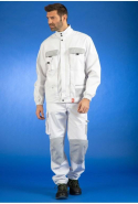 Blouson Select Wear peintre réf. 435*CP4 - multipoches, blanc/gris perle, 65% coton 35% polyester_2