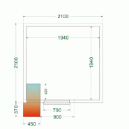 Chambre froide positive 7,68 m3 (2100 x 2100 x 2200 mm) avec monobloc de paroi_2