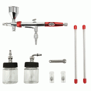 Kit complet aérographe pâtisserie professionnel - double action, buses 0.2/0.3/0.5 mm, 3 tasses 360°_2