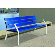 Banc public Modo-10 - 7 lames - 180 cm - aluminium anodisé ou peint en bleu_2
