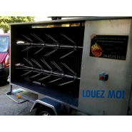 Tournebroche adaptable avec foyer réglable et broche en inox de 25mm