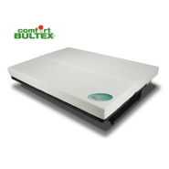 Clic Clac Convertible Bologne 130x190 cm - Matelas Confort Bultex - Bleu avec Coussins Gris_2