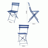 Chaises de terrasse pliantes Perth bleu marine foncé (lot de 2) | Bolero - FU541_2