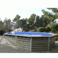 Piscine bois octogonale FUGUA - 5,90 x 4,20 x h. 1,29 m - panneaux prémontés, filtration 8 m3/h_2