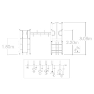 Structure multi-jeux 5 à 12 ans - Ossion - 8061746-2 - Hags - Poteaux et panneaux bois - Fondation à enterrer_2