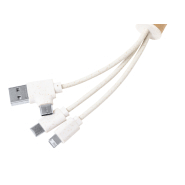 Porte-clés câble de chargement USB - papier recyclé et plastique paille de blé - connecteurs micro USB, USB-C et Lightning_2