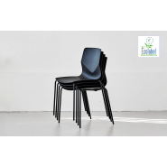 Chaise empilable FourSure 88 - pieds luge, rembourrage optionnel et coque recyclable_2