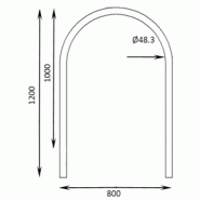 Arceau vélos Toscane - mobilier inox personnalisable - 1200mm de hauteur - fixation par scellement ou platine_2