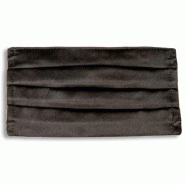 Masque lavable en satin de soie uni doublé coton - noir - Made in France - 9x18 cm_2