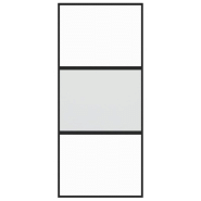 Vidaxl porte coulissante noir 90x205 cm verre trempé aluminium 155202_2