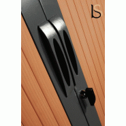 Armoire basse à portes rideaux ton bois - GAPSA - 120, Noir, Hêtre 050_2