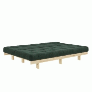 Banquette convertible futon Lean Pin - Coloris algue - Couchage 130 x 190 cm - Structure en pin massif_2