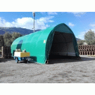 Tunnel de stockage / ouvert / structure en acier / couverture en pvc et polyester / ancrage au sol avec platine_2