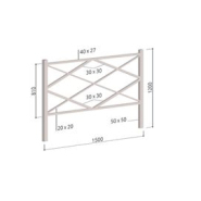 Barrière LOSANGE classique et robuste - Longueur 1500 mm - Hauteur 1020 mm - Finition acier peint sur zinc_2