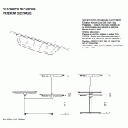 Bureau électrique réglable en hauteur - MDD - Non, 120, Blanc, Blanc