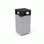 Corbeille Kube tri sélectif béton 140 L - 1, 2 ou 3 flux_2